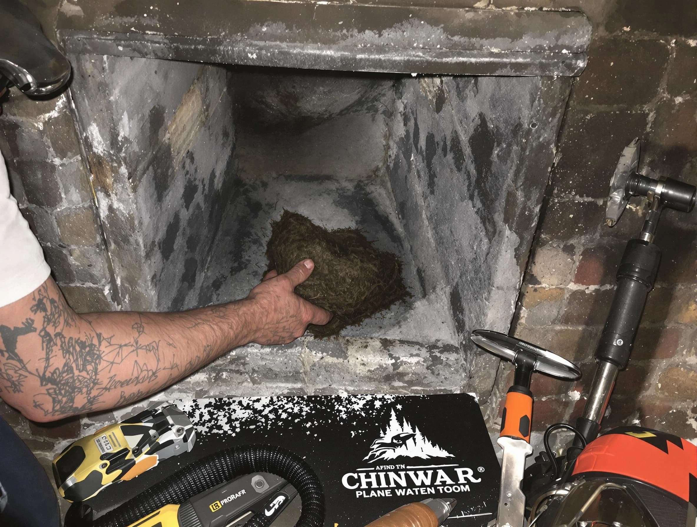 Pine Chimney Sweep safely removing debris and screening chimney in Pine, PA