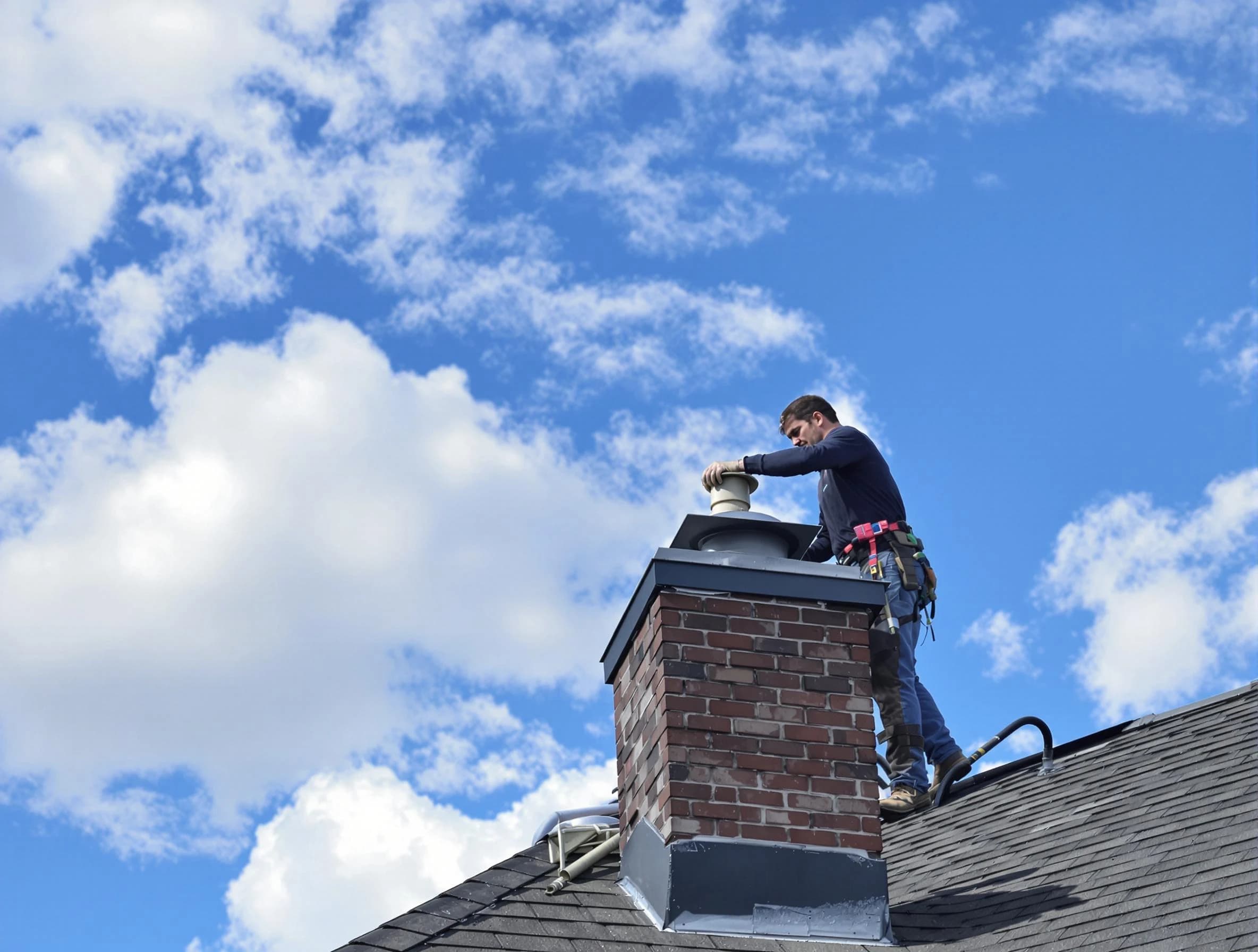 Pine Chimney Sweep installing a sturdy chimney cap in Pine, PA