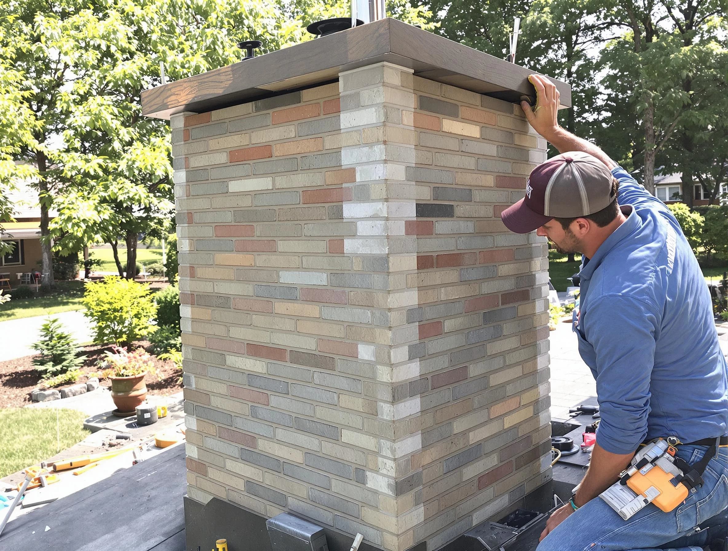 Pine Chimney Sweep completing a modern chimney remodel in Pine, PA
