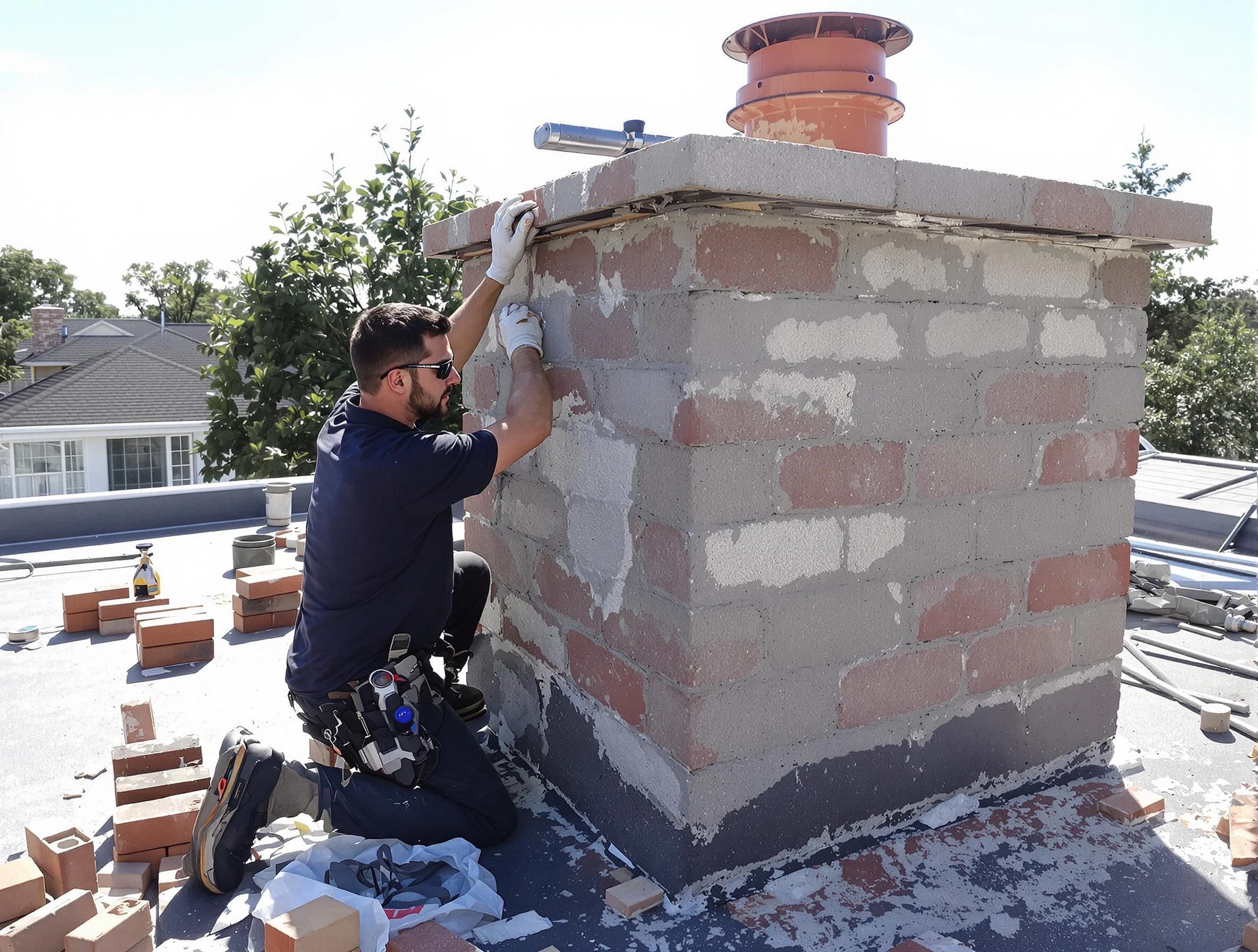 Advanced chimney repair process by Pine Chimney Sweep in Pine, PA