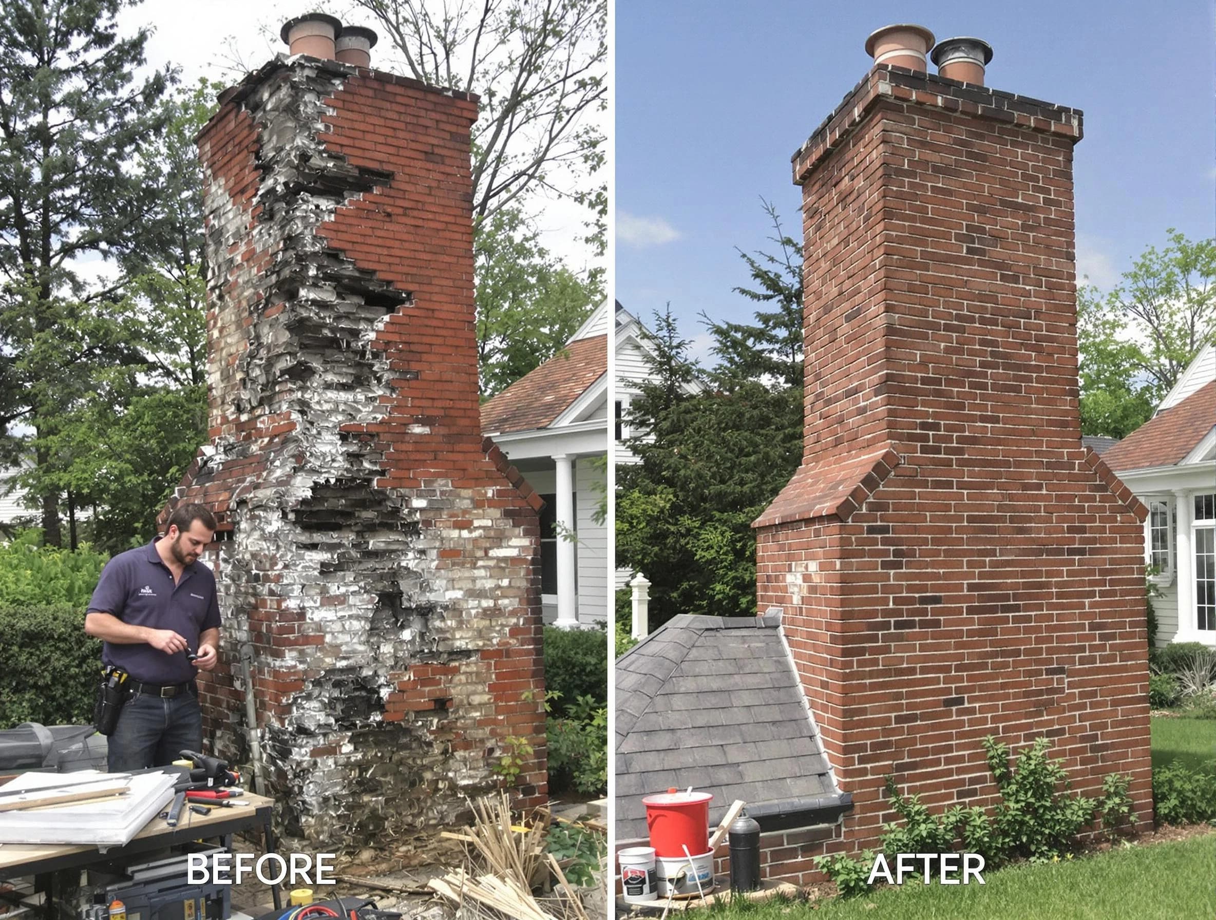 Pine Chimney Sweep performing a full chimney restoration in Pine, PA