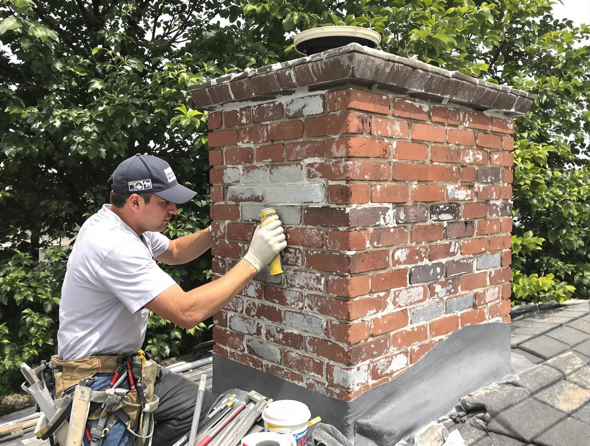 Pine Chimney Sweep restoring an aging chimney in Pine, PA
