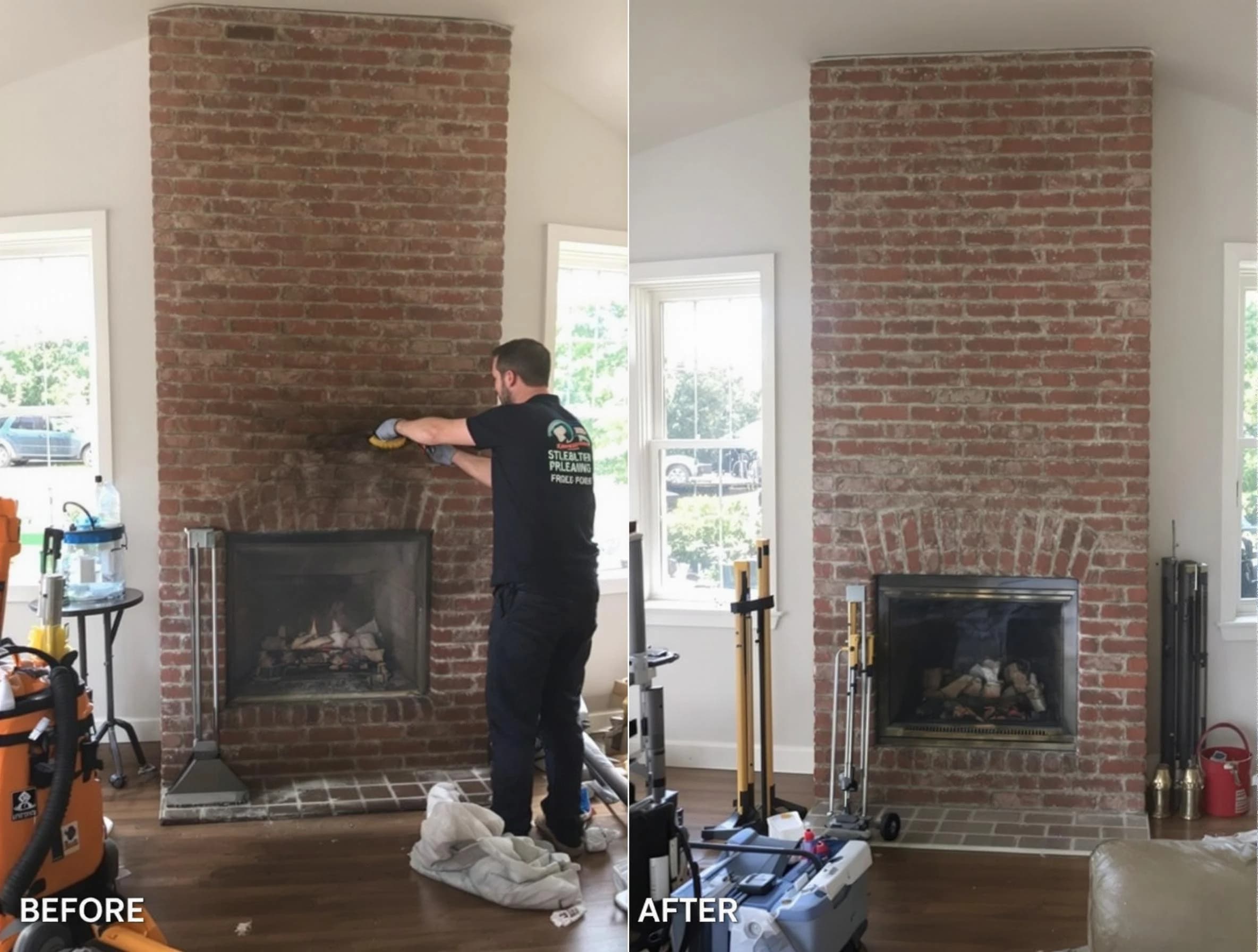 Finished chimney sweeping service by Pine Chimney Sweep in Pine, PA