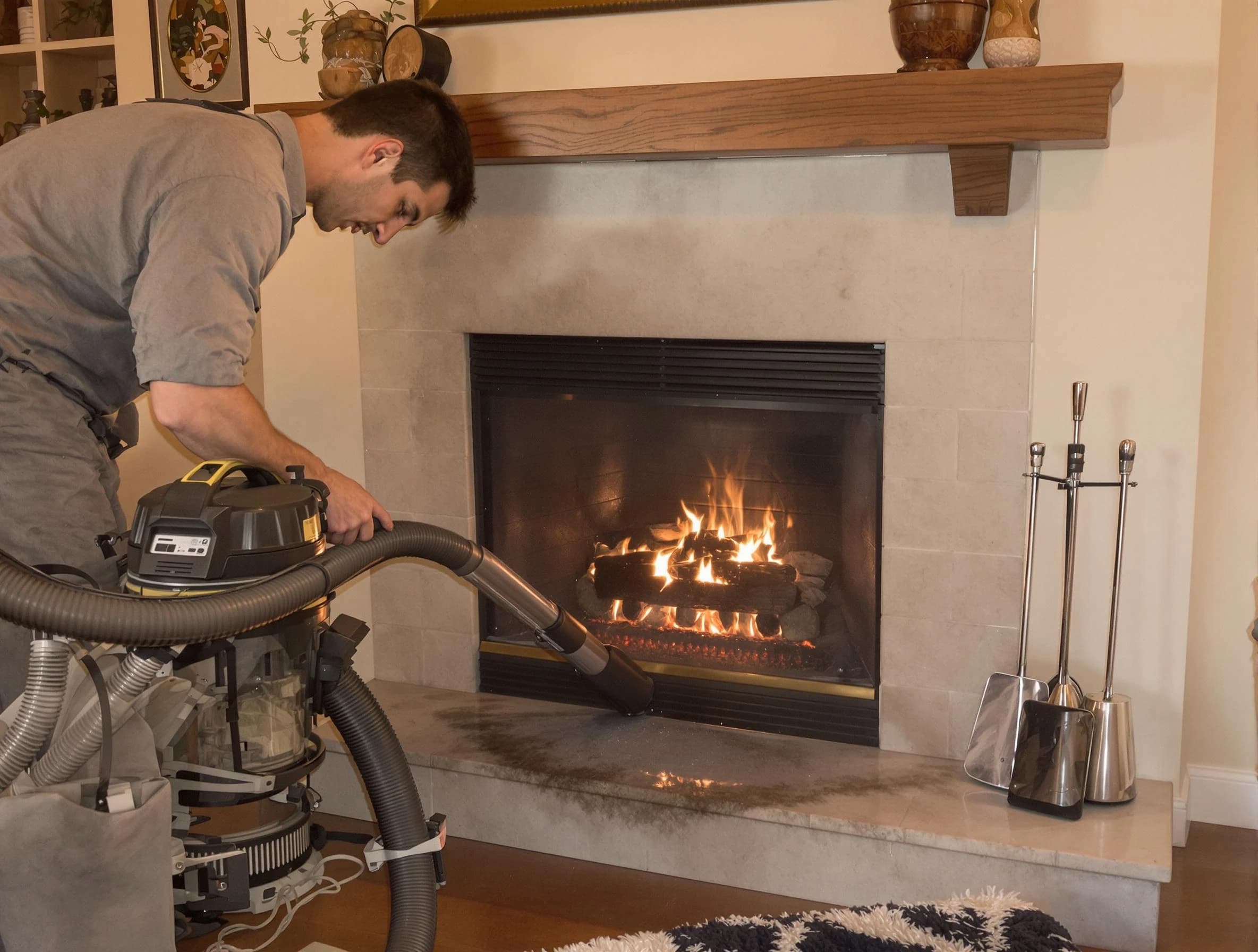 Routine fireplace upkeep by Pine Chimney Sweep in Pine, PA