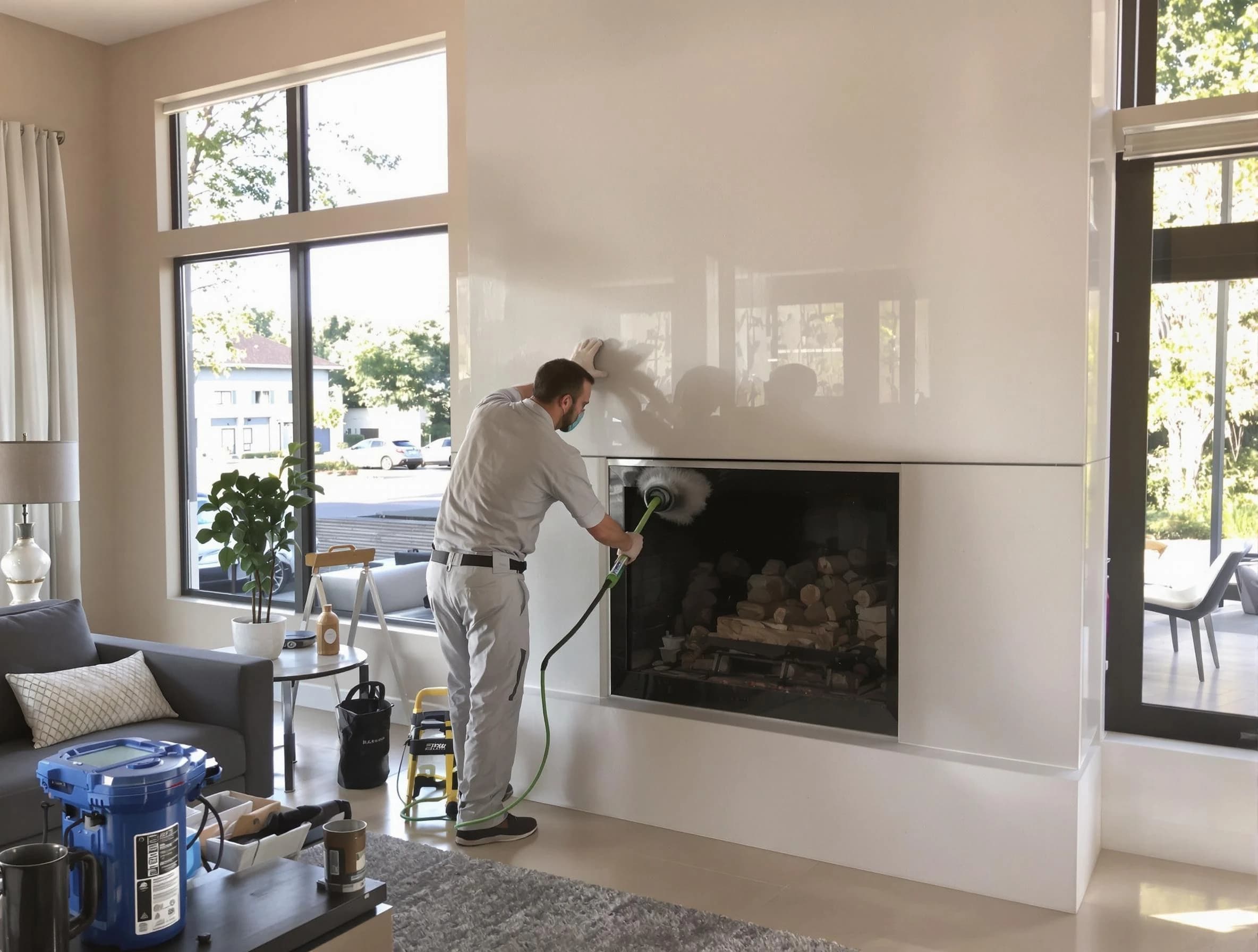 Pine Chimney Sweep performing thorough soot removal in Pine, PA