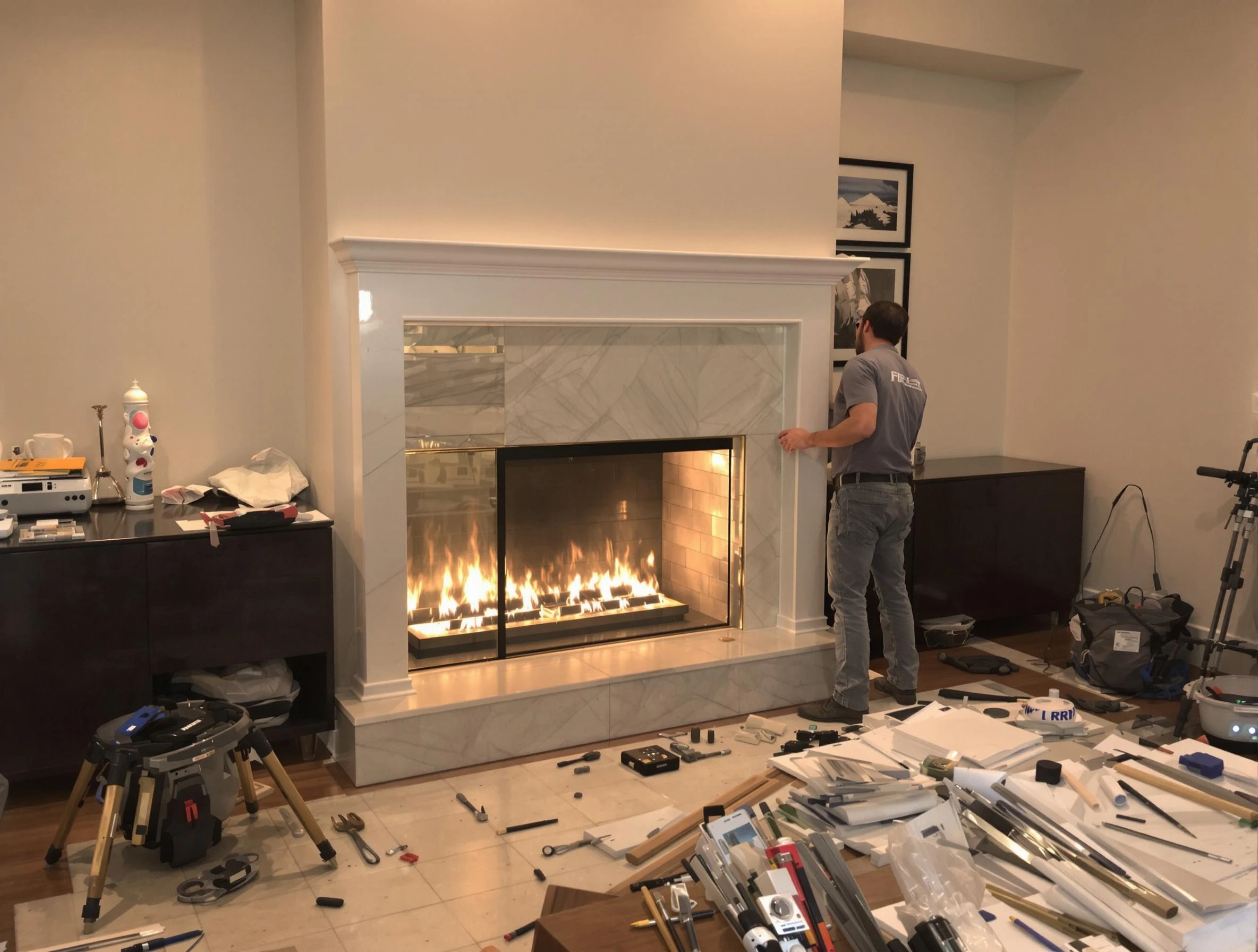 Fireplace Installation in Pine