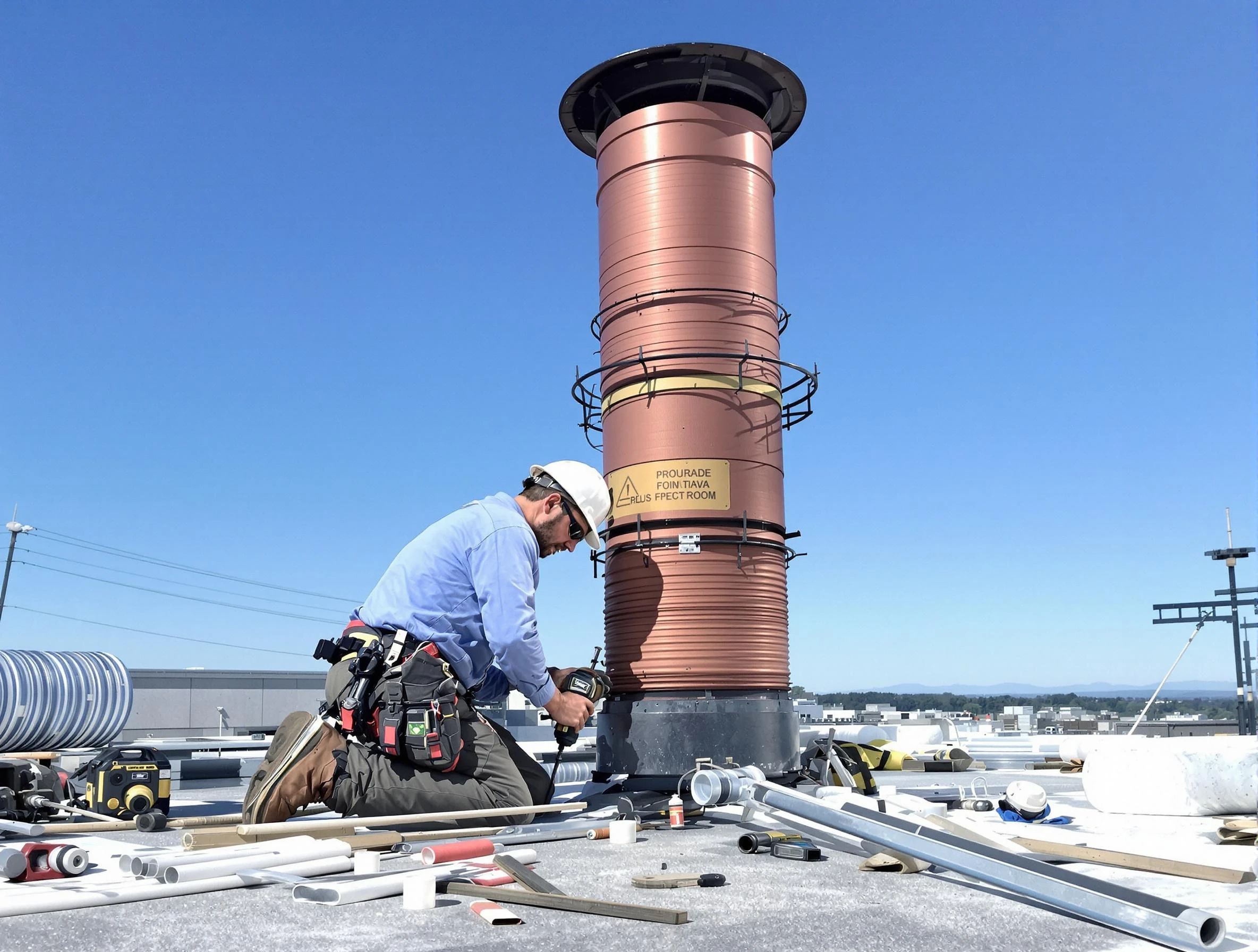 Installed chimney liner by Pine Chimney Sweep in Pine, PA