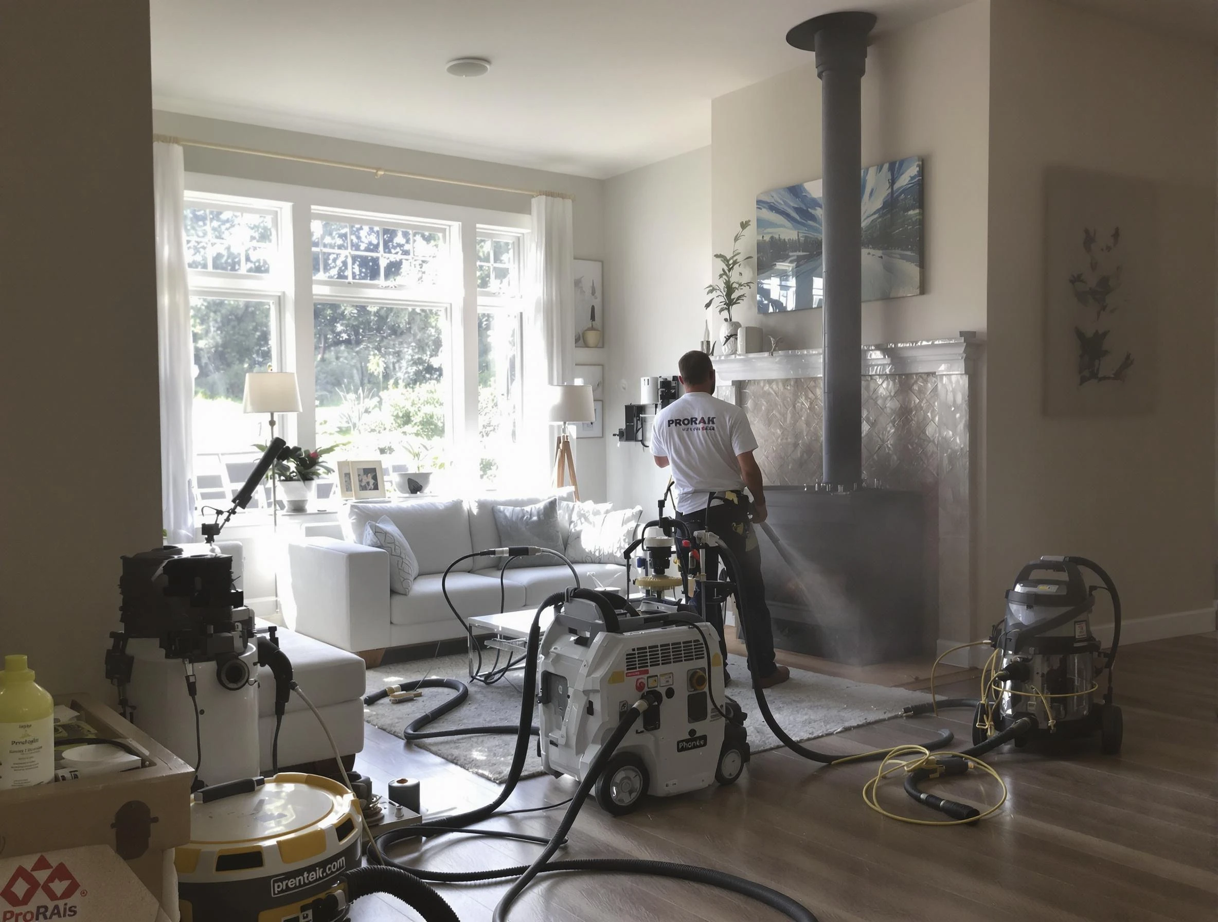 Soot removal service by Pine Chimney Sweep for a fireplace in Pine, PA